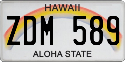 HI license plate ZDM589