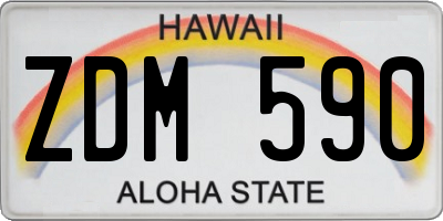 HI license plate ZDM590