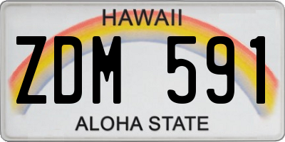 HI license plate ZDM591