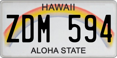 HI license plate ZDM594