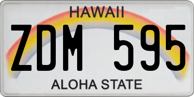HI license plate ZDM595