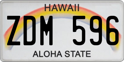 HI license plate ZDM596
