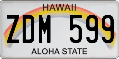 HI license plate ZDM599