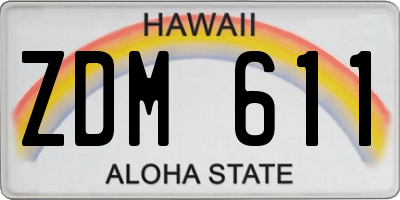 HI license plate ZDM611