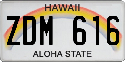 HI license plate ZDM616