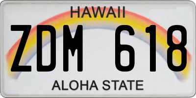 HI license plate ZDM618