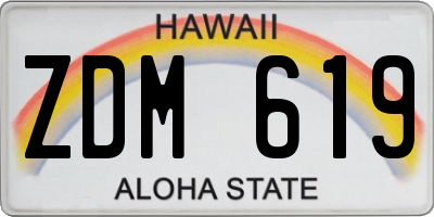 HI license plate ZDM619