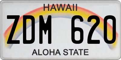 HI license plate ZDM620