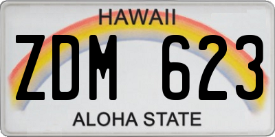 HI license plate ZDM623