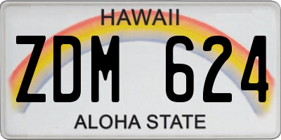 HI license plate ZDM624