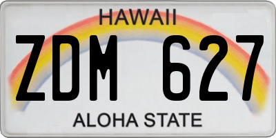 HI license plate ZDM627