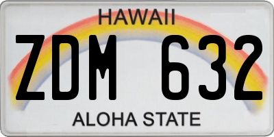 HI license plate ZDM632