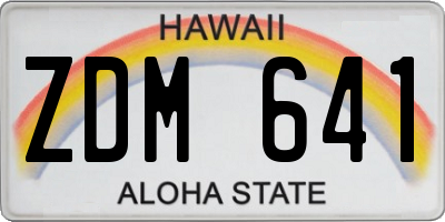 HI license plate ZDM641