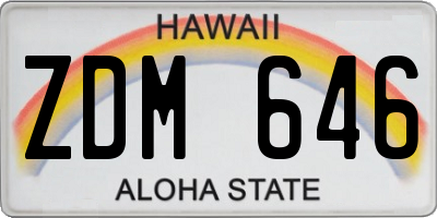 HI license plate ZDM646