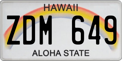 HI license plate ZDM649