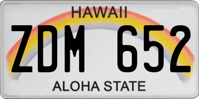 HI license plate ZDM652