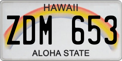 HI license plate ZDM653