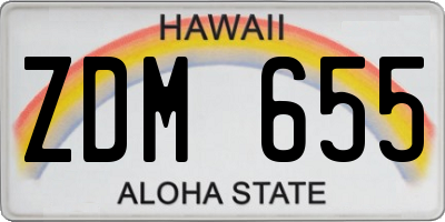 HI license plate ZDM655