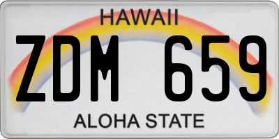 HI license plate ZDM659