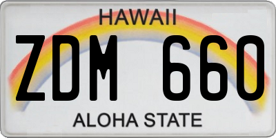 HI license plate ZDM660