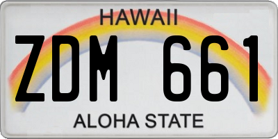 HI license plate ZDM661