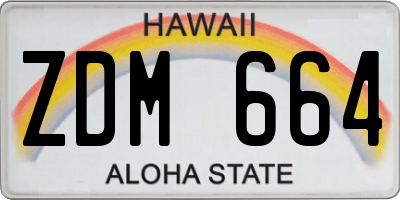 HI license plate ZDM664