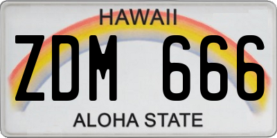 HI license plate ZDM666