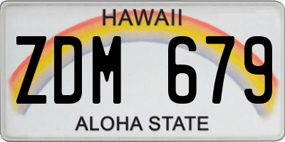 HI license plate ZDM679