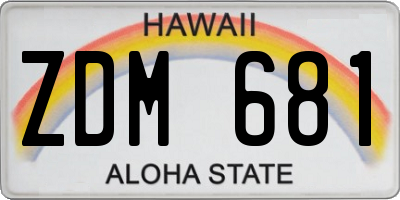HI license plate ZDM681