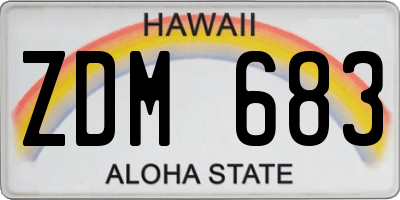 HI license plate ZDM683