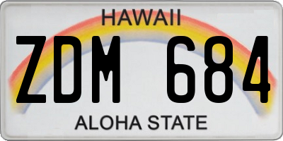 HI license plate ZDM684