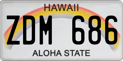 HI license plate ZDM686
