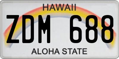 HI license plate ZDM688