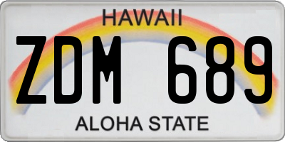 HI license plate ZDM689