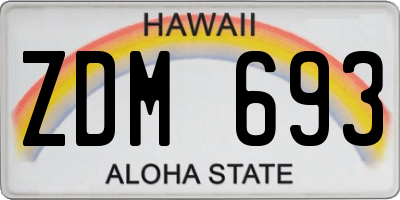 HI license plate ZDM693