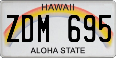 HI license plate ZDM695