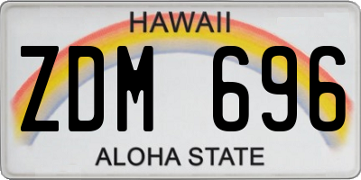 HI license plate ZDM696