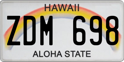 HI license plate ZDM698