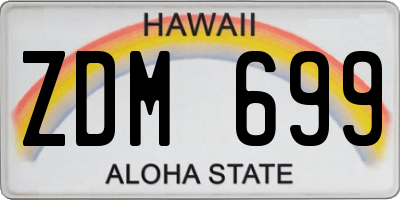 HI license plate ZDM699