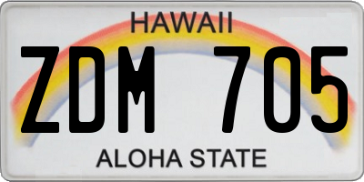 HI license plate ZDM705