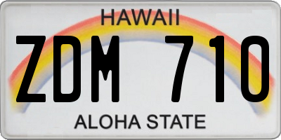 HI license plate ZDM710