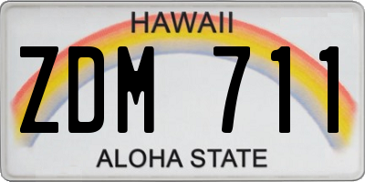 HI license plate ZDM711