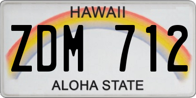 HI license plate ZDM712