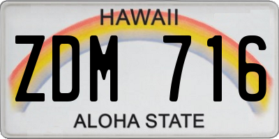 HI license plate ZDM716