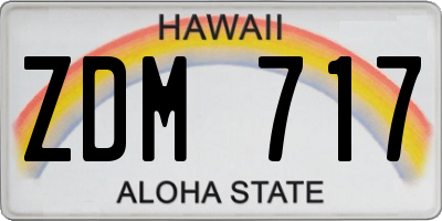 HI license plate ZDM717