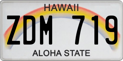 HI license plate ZDM719