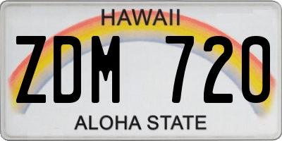 HI license plate ZDM720
