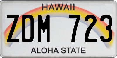 HI license plate ZDM723