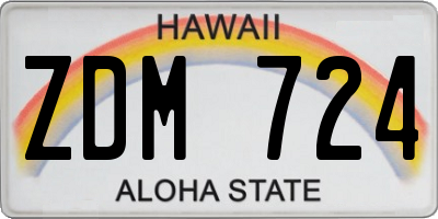 HI license plate ZDM724