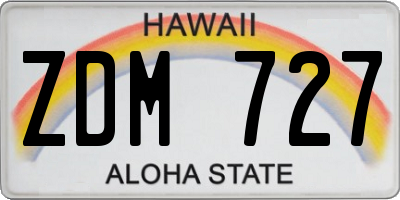 HI license plate ZDM727